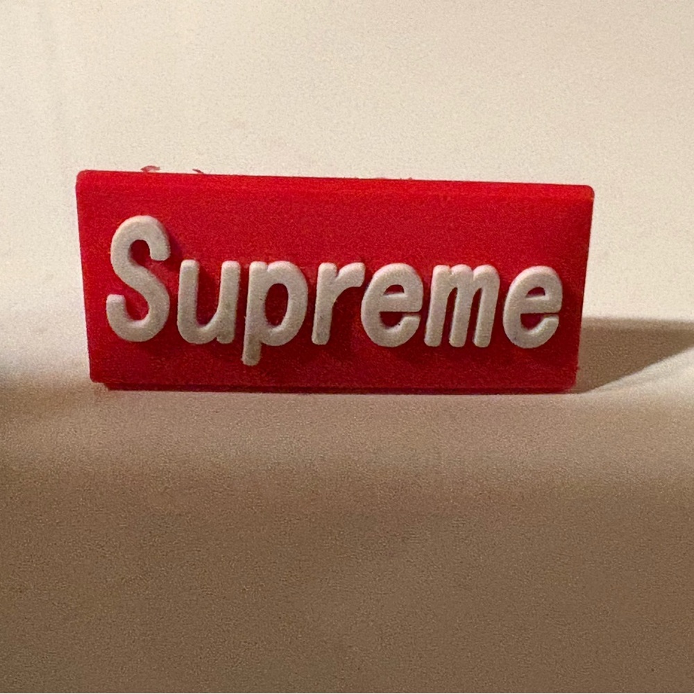 Supreme Croc Charm (NEW) Red and White Logo